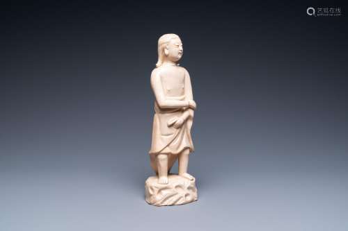 A Chinese crackle-glazed figure of Adam, 18th C.