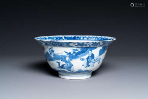 A Chinese blue and white 'klapmuts' bowl, Kangxi mark and of...