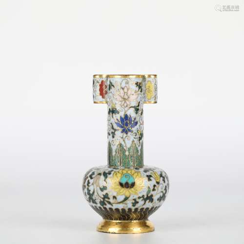 Chinese cloisonn enamel vase，Ming
