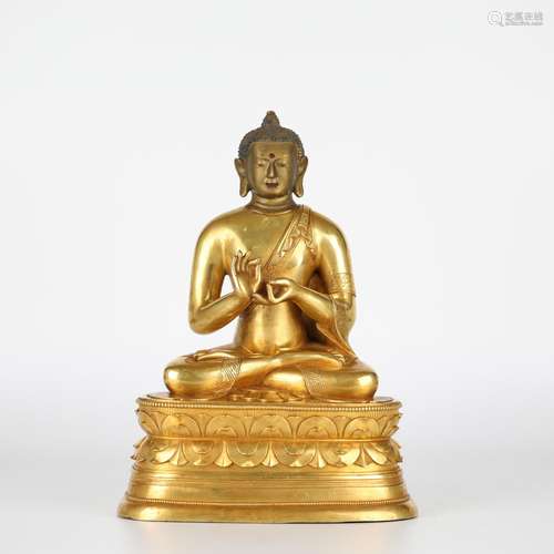 Mongolian Gilt Bronze Buddha, 18th Century