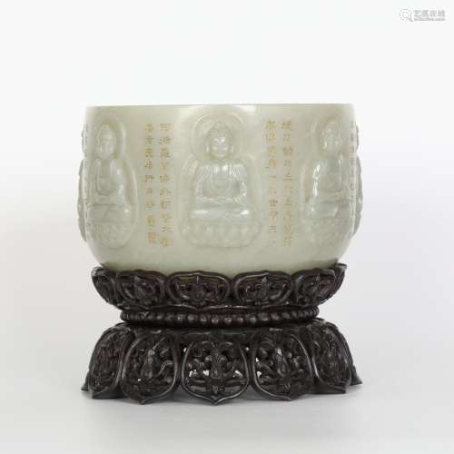 China Hotan Jade Buddha Bowl,18th