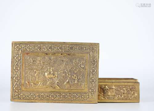 Chinese gilt bronze box