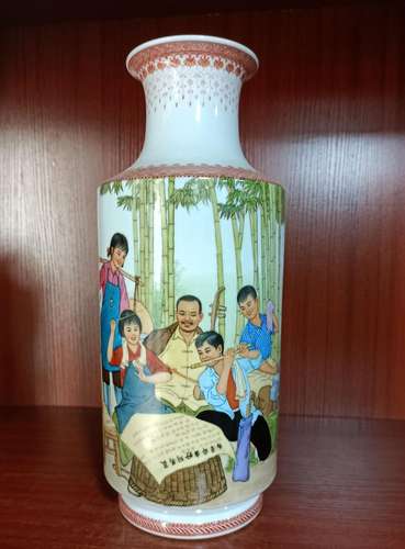 Wu Kang, character porcelain vase