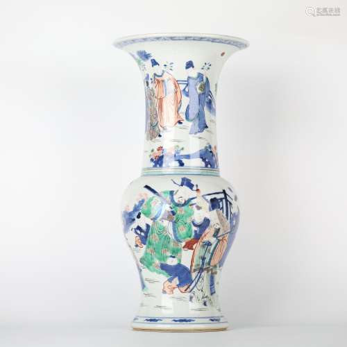 Chinese figure porcelain vase, 17th century