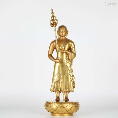 Mongolian Gilt Bronze Buddha, 17th Century