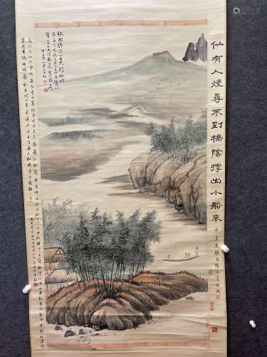 Chinese ink orchid painting (Pan Tianshou)