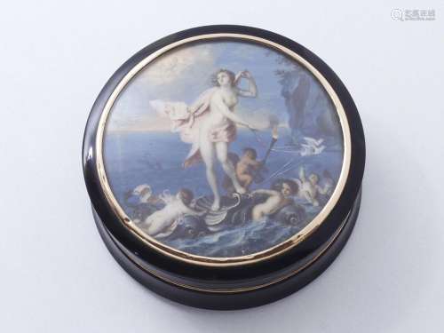 KEMAN Georges-Antoine (1765-1830). Rare BOÎTE ronde en écail...