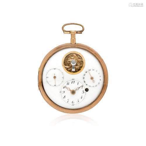 POCKET WATCH IN GOLD WITH CALENDAR, CIRCA 1800