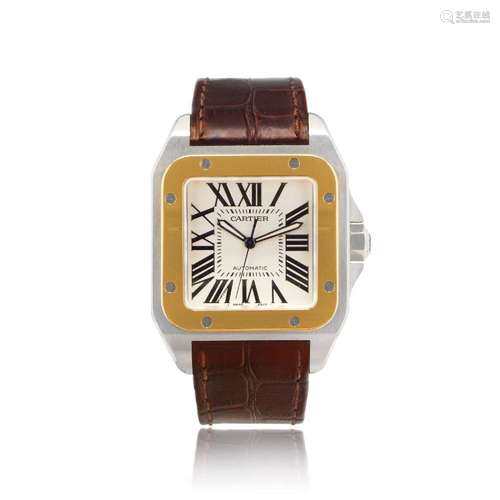 CARTIER SANTOS 100 XL REF. 2656 IN STEEL AND GOLD WITH BOX A...