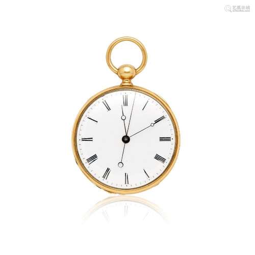 POCKET WATCH IN GOLD WITH DEAD INDEPENDENT SECONDS, CIRCA 18...