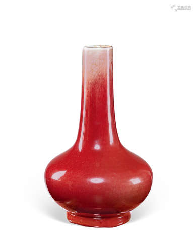 清乾隆   郎红釉荸荠瓶