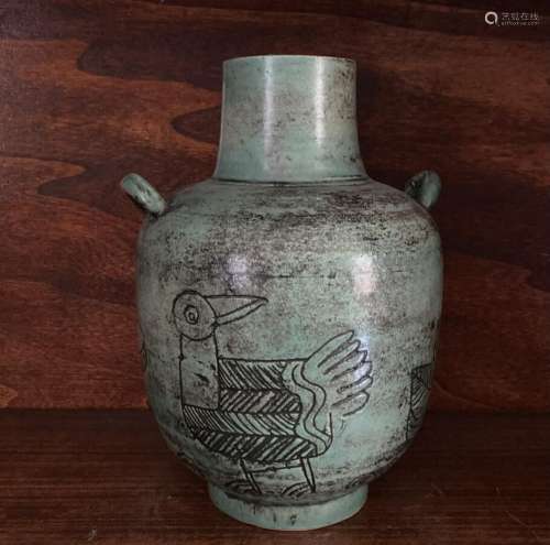 Jacques BLIN (1920-1995)<br />
Vase amphore en céramique éma...