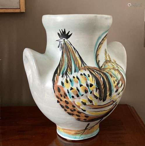 Roger CAPRON (1922-2006)<br />
Vase à oreilles en céramique ...