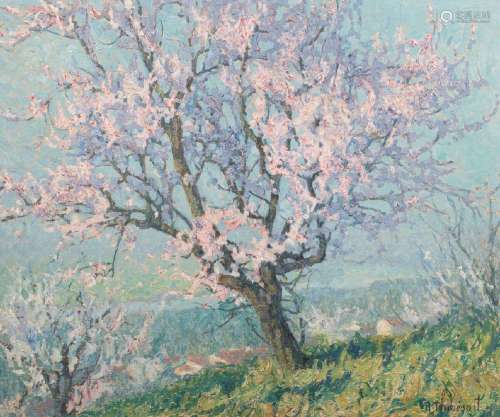 Raymond THIBÉSART (1874-1968) <br />
Arbre en fleurs - Vallé...