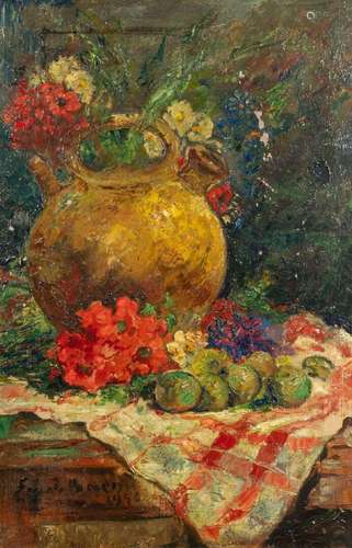 Emile BAES (1879-1954)<br />
Bouquet à la chevrette, 1942<br...