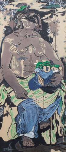 Georges BRAQUE (1882-1963) <br />
Canephore I, 1926<br />
Li...