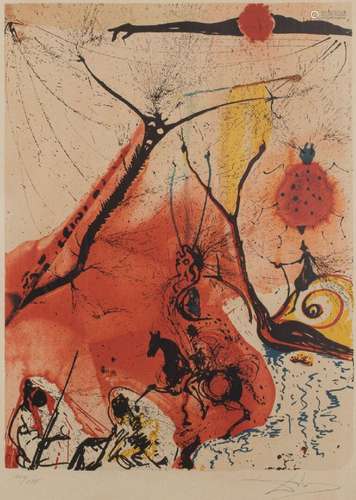 SALVADOR DALI (1904-1989) <br />
Le cavalier<br />
Lithograp...