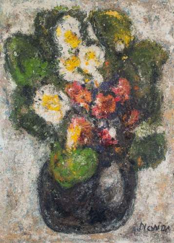 NONDA (1922-2005)<br />
Bouquet de fleurs<br />
Huile sur to...