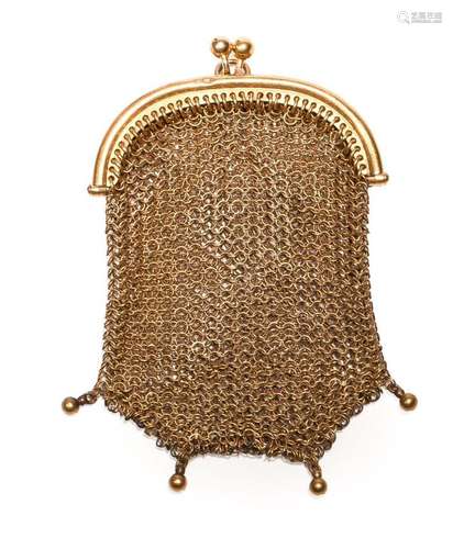 PORTE MONNAIE maille en or 18 ct. En R. 6,5 x 5 cm. P: 29,5 ...