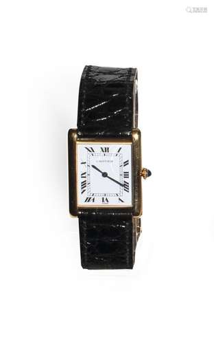 CARTIER<br />
TANK OR JAUNE QUARTZ.<br />
Montre bracelet en...