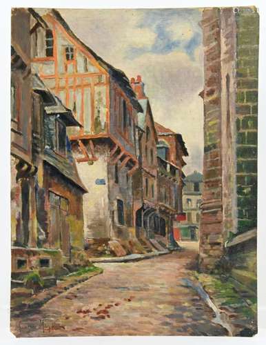 Maurice MEYS (1853-1937) <br />
Maisons à colombages<br />
H...