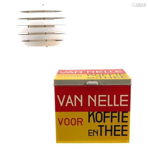 A van Nelle Tin and Hanging Lamp