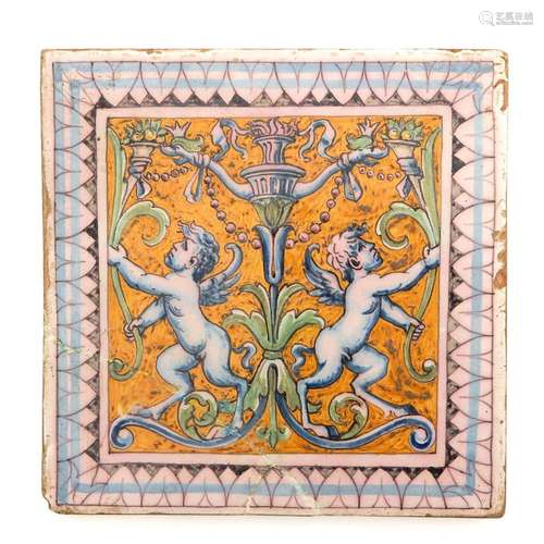 A Majolica Tile Circa 1700