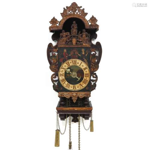 An 18th Century Wall Clock or Stoelklok