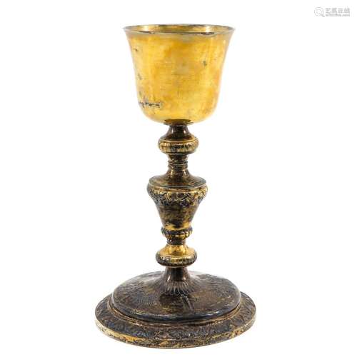 An 18th - 19th Century Gilded Silver Chalice