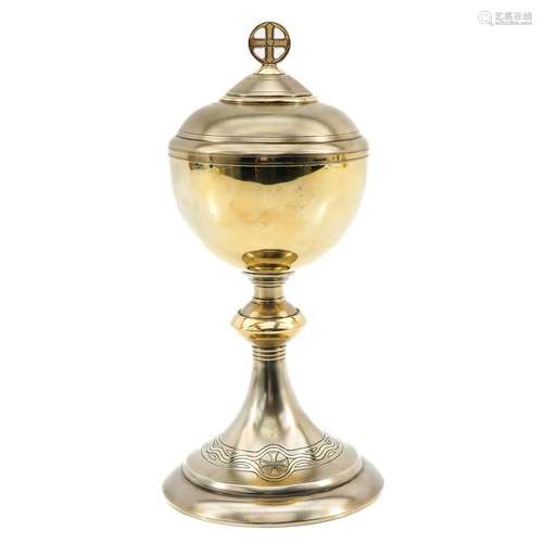 A Gold Plate Silver Ciborium