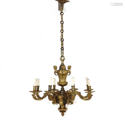 A Gilt Bronze Hanging Lamp