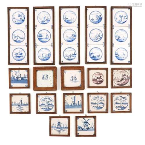 A Collection of 27 Antique Tiles