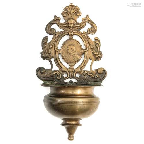 A 17th Century Bronze Holy Water Font