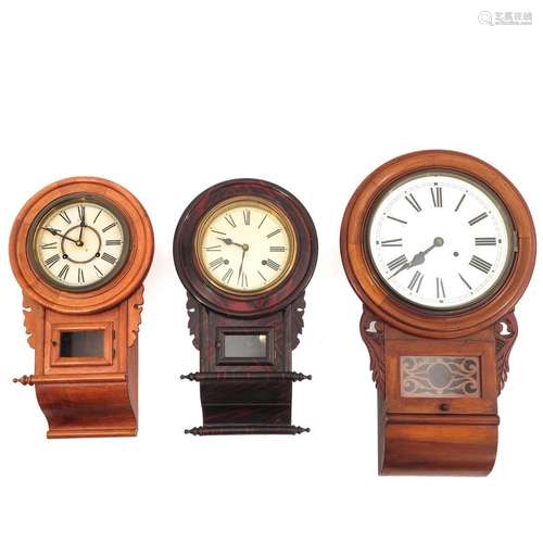 A Collection of 3 Wall Clocks