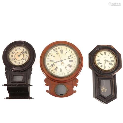 A Collection of 3 Wall Clocks