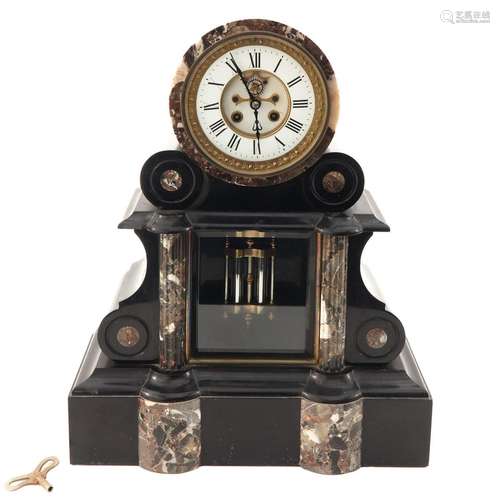 A 19th Century Black Marble Pendule