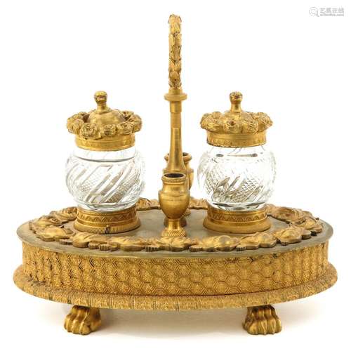 An Empire Fire Gilt Ink Well Circa 1820