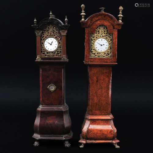 A Lot of 2 Miniature Standing Clocks