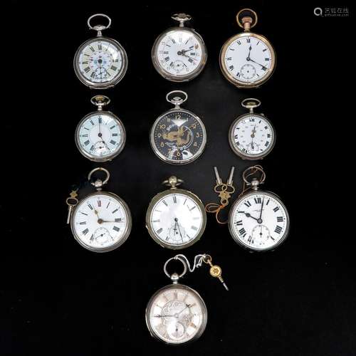 A Collection of 10 Pocket Watches