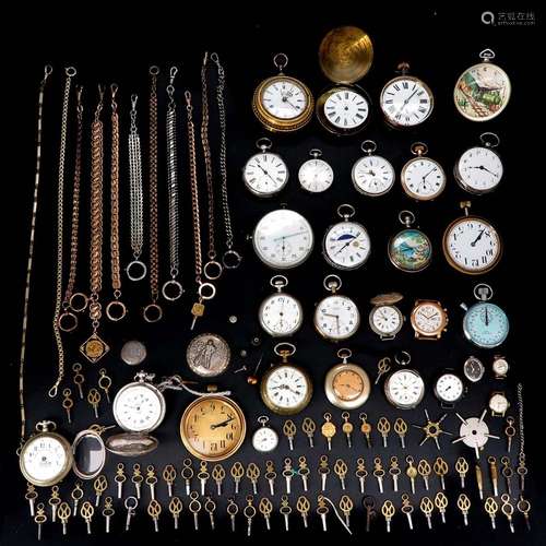 A Collection of Pocket Watches and Accessories