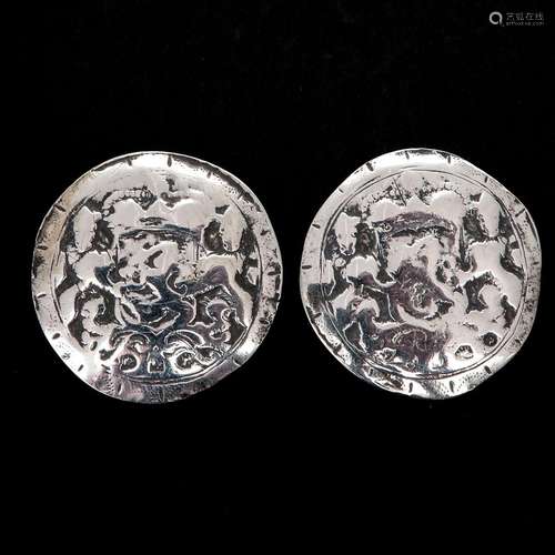 A Pair of Silver 19th Century Broekstukken