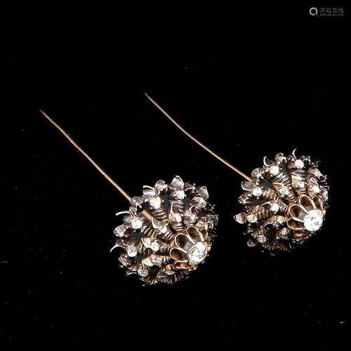 A Pair of Diamond Hat Pins