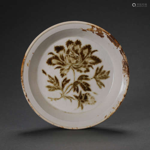 CHINESE NORTHERN SONG DYNASTY DING WARE PAINTED LOTUS FLOWER...