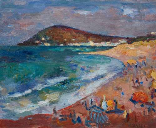 HENRI SAADA (1906-1976)PLAGE DE GAMMARTH, TUNISIETHE BEACH I...