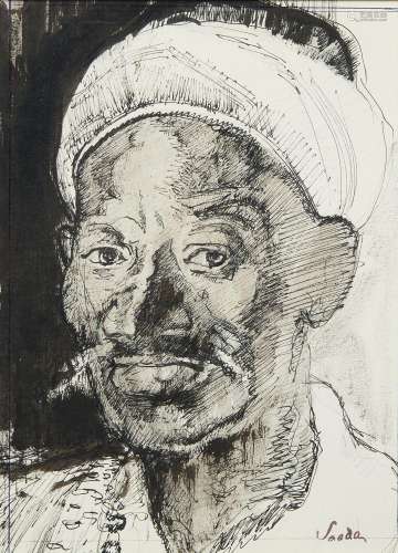 HENRI SAADA (1906-1976)- PORTRAIT DE LELLOUCHE, Tunis, 1936D...