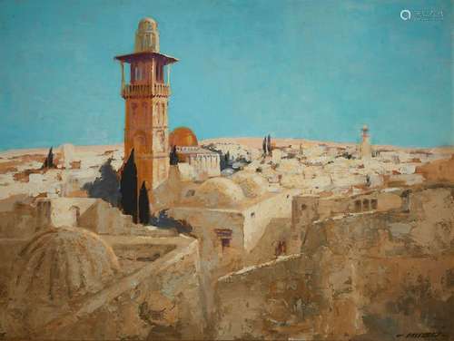 ROBERT FALCUCCI (1900-1989)JÉRUSALEM, VUE SUR LE DÔME DU ROC...