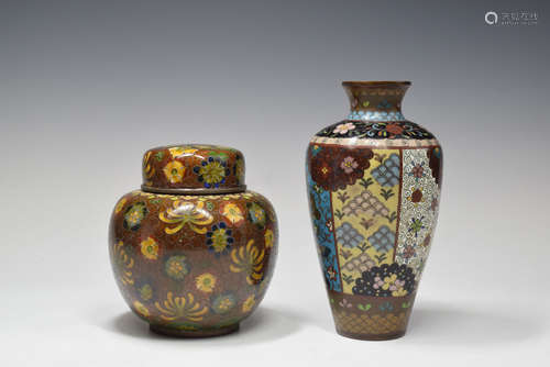 Pair of Bronze Cloisonne Vase