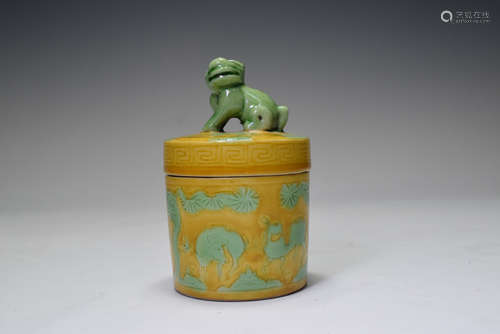 Sancai Yellow Glazed Porcelain Jar