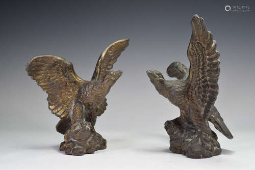 Pair of Bronze Eagle Figure