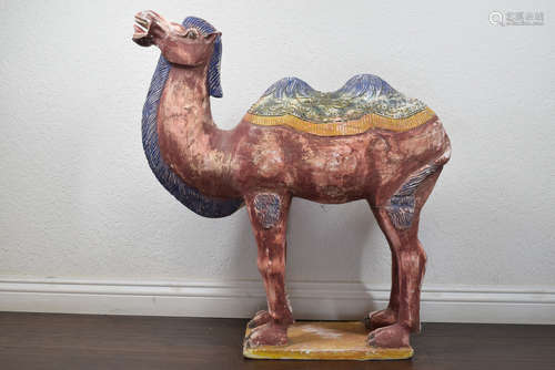 Large Wood Colored Camel Figure